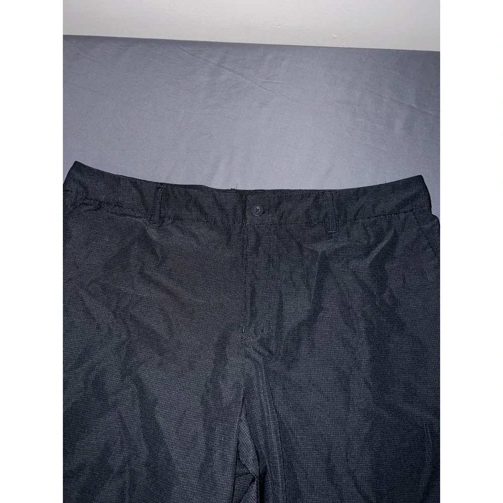 Hang Ten Mens Hybrid Walk Shorts Black Textured Stretch Board Shorts Size 38